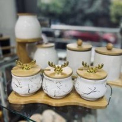 طقم برطمان بورسلين غزالة